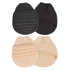 FRCOLOR 2 Pairs Foot Cushion Socks Women's Toe Cover with Padding Half Socks High Heel Toe Topper Forefoot Cushion Pads