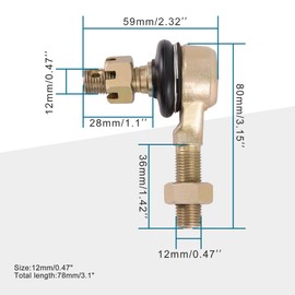 GOOFIT 12-12mm Tie Rod for Go Kart ATV Dune Buggies Clockwise Thread