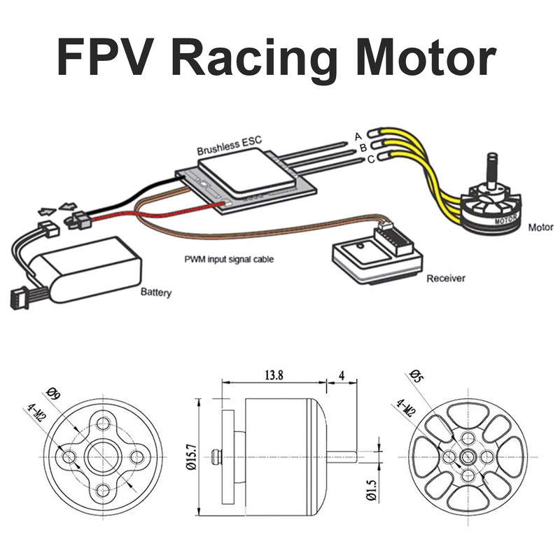 D2826 Brushless Motor with Adapter RC Motor Replacement for RC