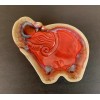 Unbranded Coral-Hued Ceramic Dish in Shape of an Elephant