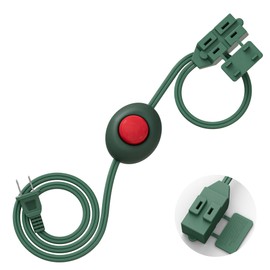 Foot Pedal Switch, TESSAN Extension Cord with ON/Off Switch, 3 Outlet,10FT, Push Button Extension Cord 1250W, Suitable for Lamps Appliances and Lighting Accessories, Christmas Tree Floor Lamp