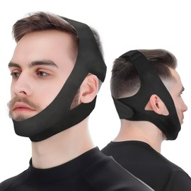 Gikoo Correa para Barbilla Antironquidos, Unisex Correa Ajustable para la Barbilla Algodón, Respiración Correctiva y Alivio para los Ronquidos Dormir, Ayudas Avanzadas para Dormir Mejor.