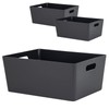 3 x Organiser Boxes, 15 cm High, Anthracite, 26 x