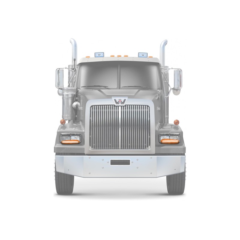 KOZAK C500 Headlights Bezels Chrome with 12" Amber/Yellow LED Light