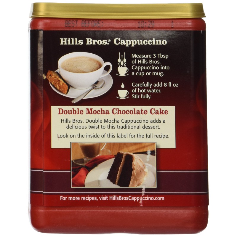 Hills Bros. Coffee Instant Cappuccino Double Mocha, 16-Ounce Jars (Pack