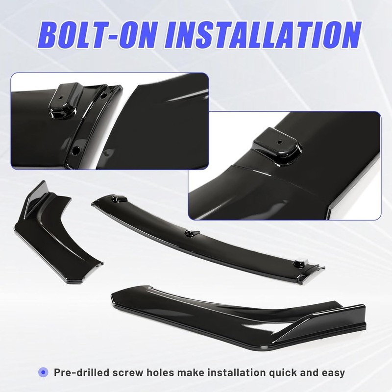 KUAFU 3Pcs Front Bumper Lip Compatible with 2018-2021 Infiniti Q50