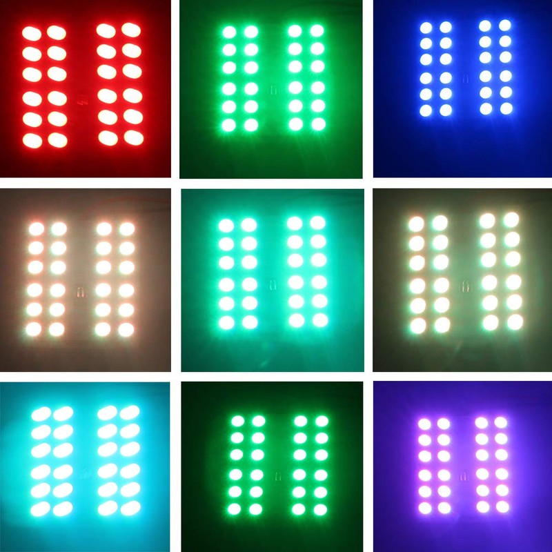 YM E-Bright 1-Set(2PCS) RGB 5050 24SMD LED Panel Dome Light