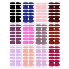 Nail Polish Stickers, DANNEASY 24 Sheets Adhesive Nail Wraps Strips Solid Color Nail Decals Manicure Kit 1Pc Nail File + Wood Cuticle Stick