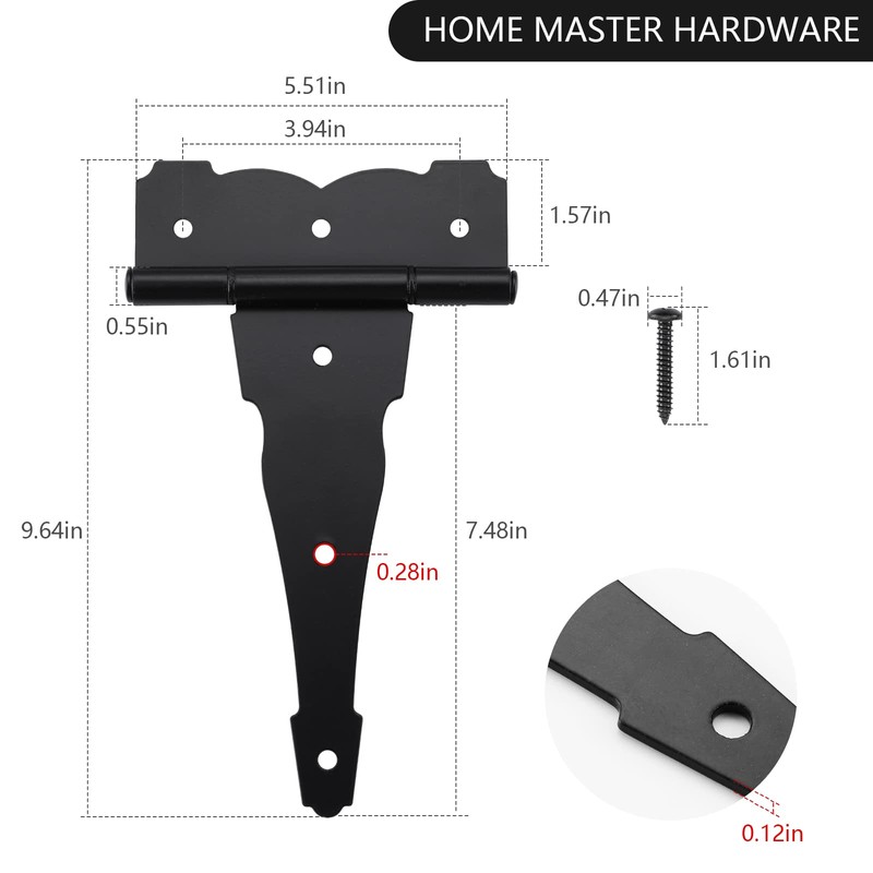 HOME MASTER HARDWARE 8 in Heavy Duty Decorative T Strap