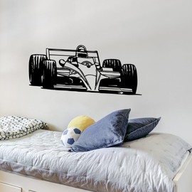 Vinyl Wall Decal Sports Open-Wheel Car Racing Race Boys Room Bedroom Decor Large Stickers Mural (ig1429) Black