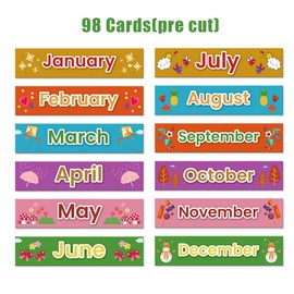 Weekly Calendar with Weather Pocket Chart Elementary for Classroom Home,98 Bright Cards Included,Learning Pocket Chart Calendar for Kids Toddlers