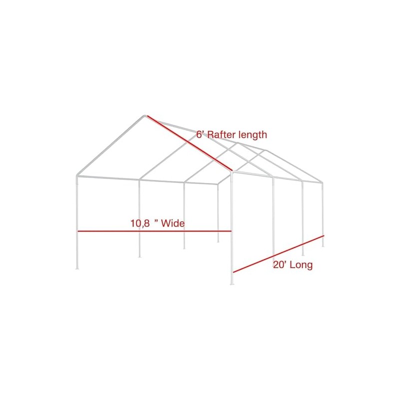 10X20 Canopy Tarp Carport (Front Panel)