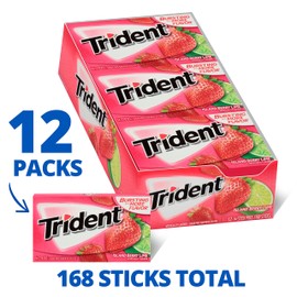 Trident Island Berry Lime Sugar-Free Chewing Gum, 12 Packs of 14 Pieces (168 Total Pieces)
