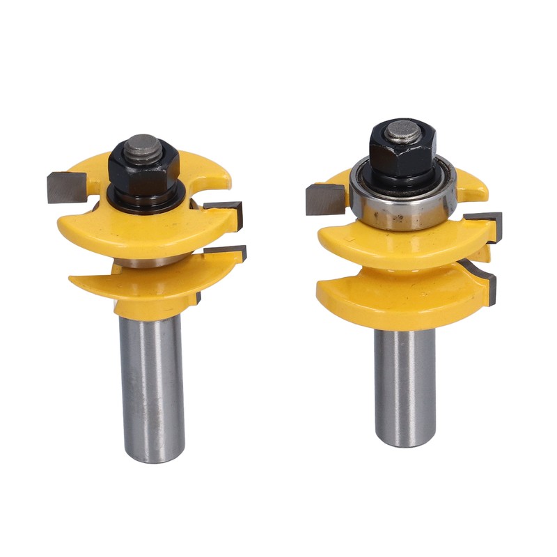 2Pcs 1/2in Shank Router Bit Woodworking Cabinet Door Carbon Steel