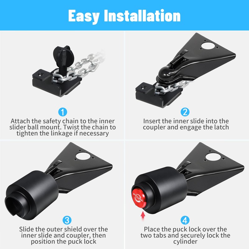 2025 Upgraded Trailer Hitch Locks Fits 2 5/16 Inch Coupler,