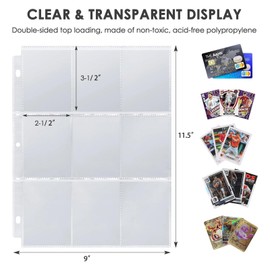 Baseball Card Binder 900 Pockets, PU Leather Baseball Binder with 50 Sleeves, 3-Ring Zipper Card Album Book for MTG, TCG, Game Cards, Sports Cards Storage Organizer