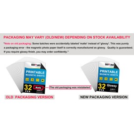 DIYMAG 32Pcs Printable Magnetic Sheets, Easy to Print Cut Glossy Flexible Magnet Sheets Non Adhesive Magnetic Paper for Inkjet Printer Photo DIY Crafts 8.5 x 11 Inch