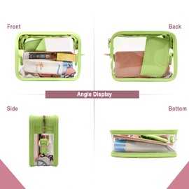 lifwimner Clear Crossbody Bag Stadium Approved Clear Shoulder Purse with Adjustable Strap Wristlet Clutch for Concert Sports (Green)