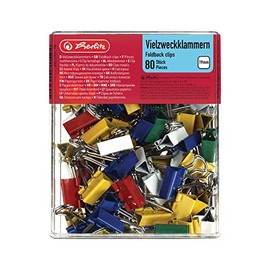 Herlitz 10411148 Vielzweckklammern Box, 19mm, 80 Stück, farbig