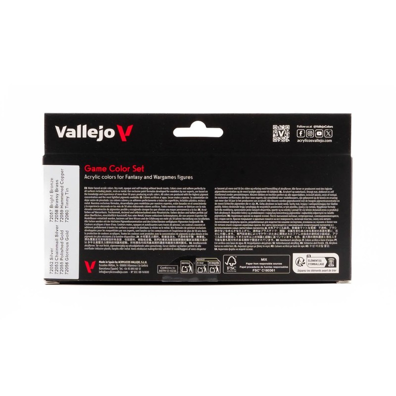 Vallejo Paints: Game Color Paint: Metallic Colors - 72303, 8