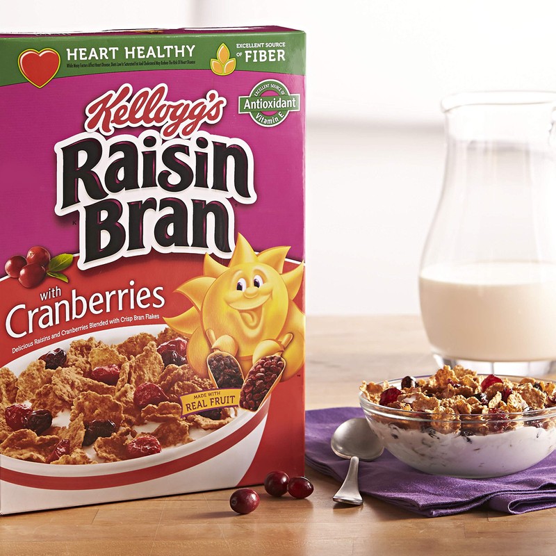 Kellogg's Raisin Bran, Breakfast Cereal, Original with Cranberries, Good Source