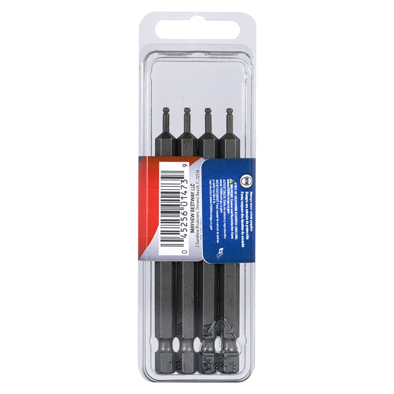Mayhew Tools 19514-4 USA SAE Ball Hex Power Bit, 5/64