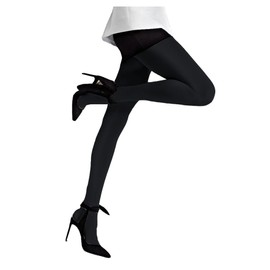 Knittex Women's Satin De Luxe Tights 100 Denier 3D, High Gloss, Shiny Opaque Tights (Large, Black)