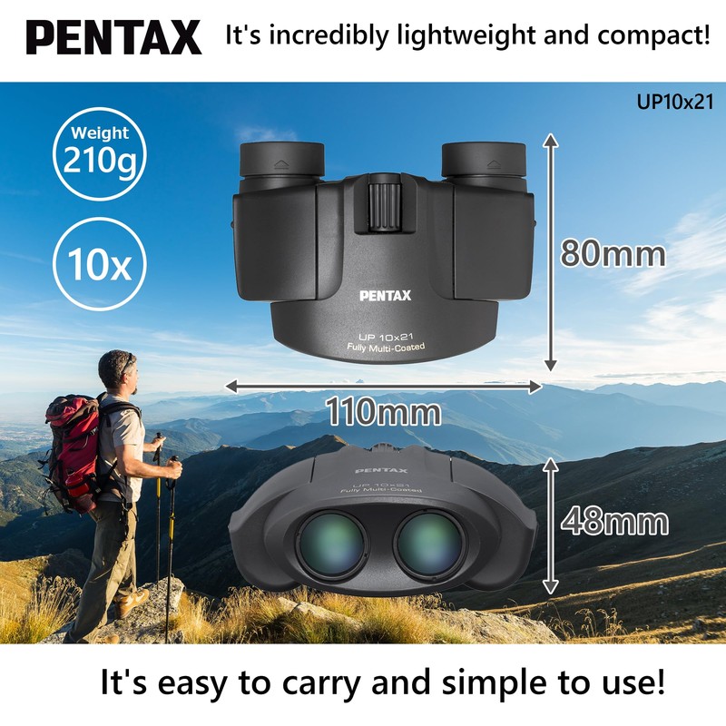 Pentax UP 10x21 black Binoculars (Black)