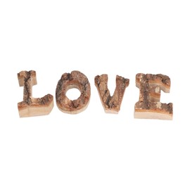4Pcs Letters Wooden Blocks LOVE Shape Retro Free Standing Decorative Cutouts for Home Wall Table Decoration
