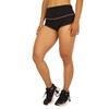 RUMPY Pantalones calientes de talle alto, Negro con hilo rosa,