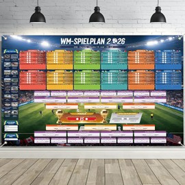 AhfuLife World Cup Game Plan 2026 Poster for Decorative Football World Cup 2026 - Large Football Planner 100 x 70 cm - Contains 42 Teams Groups Knockout and Finals All Results of the Games (Style 3)