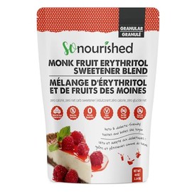 So Nourished Monk Fruit Sweetener with Erythritol Granular - 1:1 Sugar Substitute, Keto - 0 Calorie, 0 Net Carb, Non-GMO 2.5 Pounds