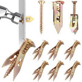 80 PCS Self-Drilling Drywall Anchors Kit - Zinc Plated Steel Wall Anchors & Screws (4X35mm), No Drill or Holes in Wall, Heavy Duty for TV/Shelf/Cabinet/Picture Frame (80)