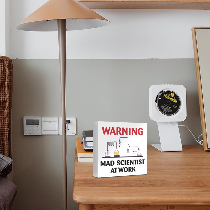 Mad Scientist Decorations Classroom Science Sign, Chemistry Laboratory Classroom Wooden