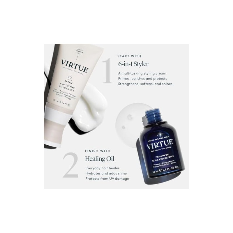 Virtue Create 6-in-1 Styling Cream, Heat Protectant, Frizz-Control