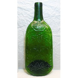 Queen Bee Embossed Shallow Bowl or Large Spoon Rest UpCycled Moss Green Wine Bottle