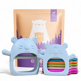 Infatot® Teething Toys for Baby Gifts - 2 Pack Koda Koala Teether Mitten Glove, Baby Essentials for Newborn, Teething Mitten for Babies - Baby Toys 0-6 Months 6+ Hand Teethers - Baby Blue