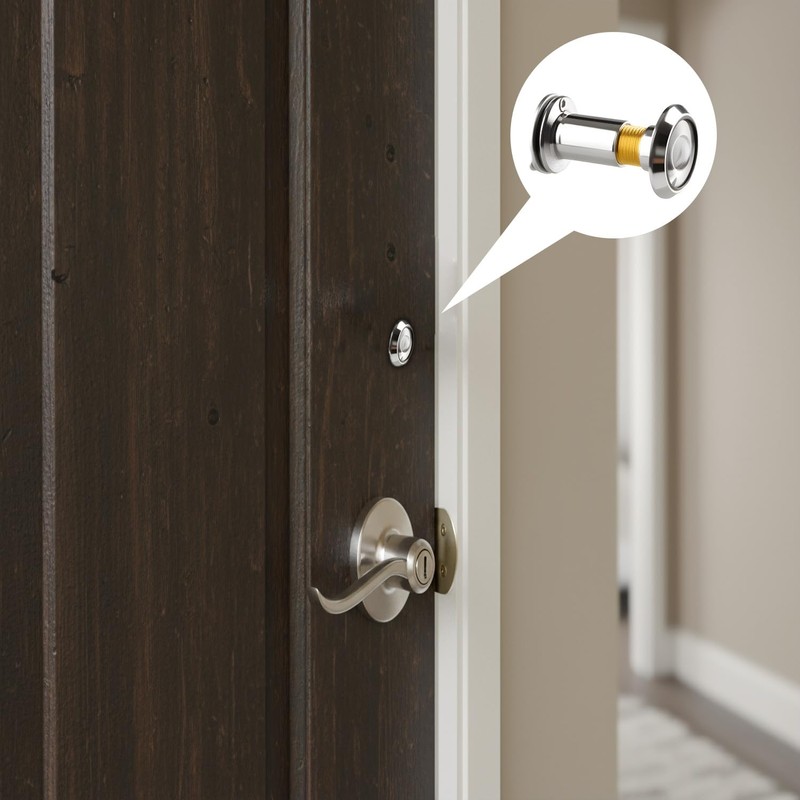 Wellrun Viewer Peephole for 35-55mm Doors,200° Wide Angle Silver Spyhole,Anti-Theft