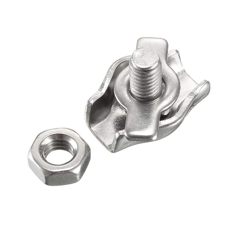 uxcell 5 Pcs 304 Stainless Steel Single Wire Rope Clip