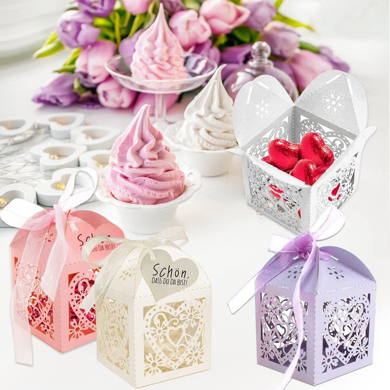 Wedding Gift Box Candy Box Favours Box 50 Pieces Off-White