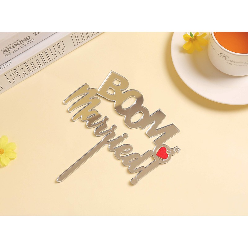 Adorno para tarta de boda casada de Lovainjoy Boom, en