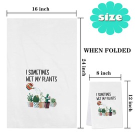 Cactus Dish Towel I Sometimes Wet My Plants Kitchen Towel Housewarming Gift for Gardener Women Crazy Plant Lady (Wet My Plants Kitchen CA)
