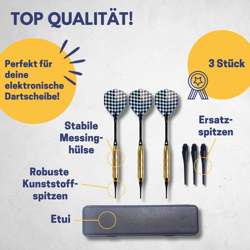 BEST SPORTING Fortune Safety Darts, 3 Darts with Plastic Tip