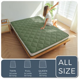 MAXYOYO 6" Extra Thick Futon Mattress Floor Mattress, Twin Size Diamond Pattern Mattress Pad Tatami Pad Japanese Floor Mattress for Adults Floor Bed Roll Up Mattress Guest Mattress