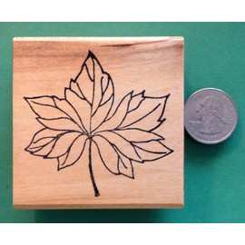 Wooden Mount Rubber Stamp for Card Making Big Leaf, Wood Mounted Rubber Stamp - Shrinky-Dink