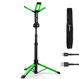 Rechargeable Work Light with Stand, GoGonova Cordless Work Light with Triple LED Lamps, 8AH Battery, 700/1200/2200 Lumen, 4000/6500K Dimmable Camping Light with Detachable Tripod (Green)