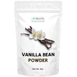 Bourbon Vanilla Bean Powder 4 oz - Pure Vanilla Beans, Additional Flavoring for Baking, Ice Cream, Coffee