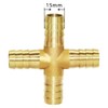 Joywayus 15mm Hose Barb 4 Way Union Fitting Pipe Cross