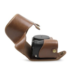 MUZIRI KINOKOO Funda protectora compatible con Sony A7C Alpha 7C y lente de 28-60 mm con correa para el hombro y bolsa de almacenamiento, color café