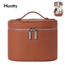 Makeup Bag Vanity Case with Removable Divider Travel Toiletry Bag Portable Cosmetic Bag Makeup Organizer Case for Women TikTokShopBacktoSchool:_Beige